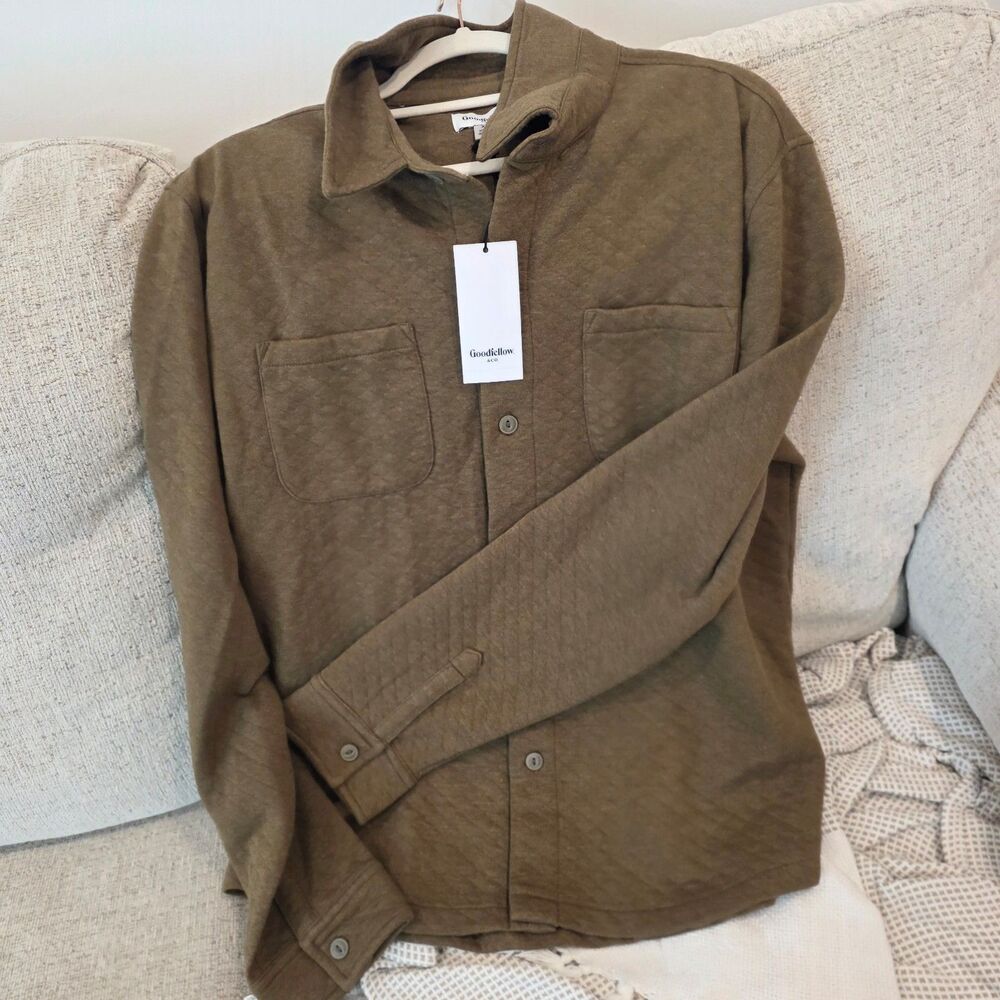 New XL Goodfellow & Co Quilted Button-Front Shirt Jacket